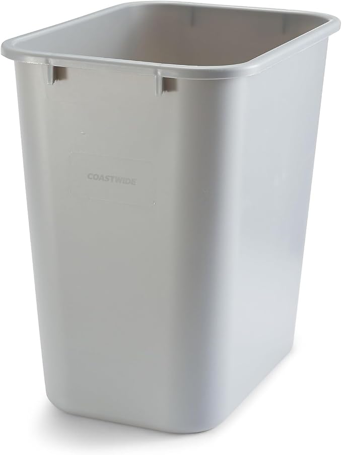 COASTWIDE Professional™ Indoor Trash Can Without Lid, Gray Soft Molded Plastic, 7 Gallon by CoastwideProfessional