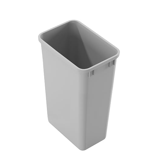 Dowell 50Qt Wastebasket Trash Container, 13Gal, Plastic, Stackable, for Kitchen/Bathroom/Office, Fits Under Sink/Desk - Grey (1, 50 QT) by DowellKitchenBath