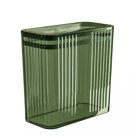 Transparent Trash Can, Bathroom Trash Cans with Lids, 3.5 Gallon Garbage Can for Bedroom, Office, Plastic Slim Waste Basket with Press Top Lid, 15L Clear Trash Bin for Home, Kitchen (Green) by Lingerlanden