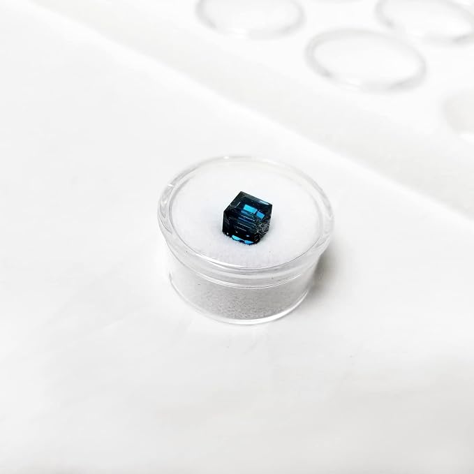 MOOCA Glass Top Black Jewelry Display Case 50 Gem Jars, Ring Box, Jewelry Organizer, Gem jar storage, Glass Display Box, Ring storage White Tray with Gem Jar - Image 5