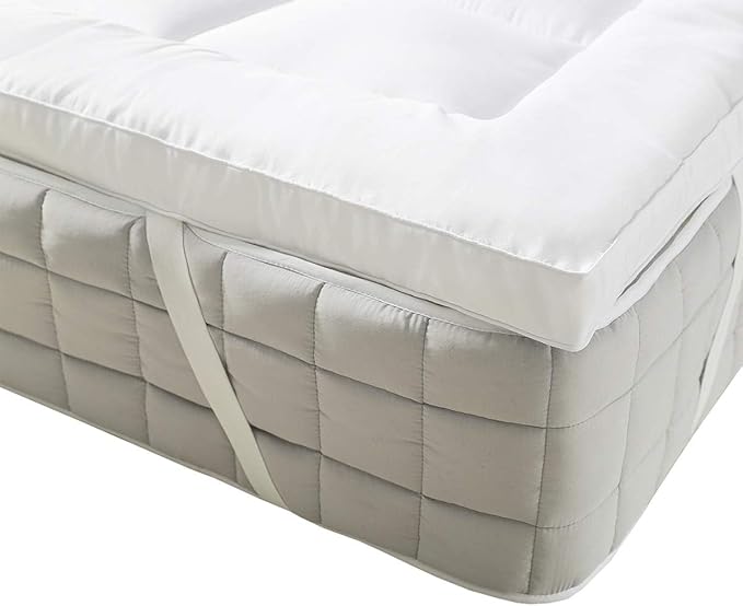 Royal Hotel Bedding Mattress Topper, King, 2 Inches Hypoallergenic Overfilled Down Alternative Anchor Bands Mattress Topper