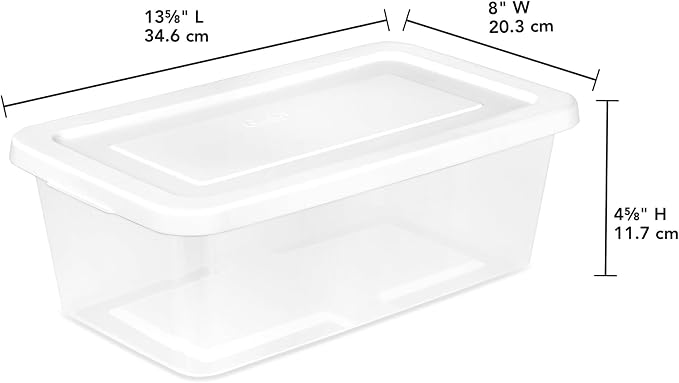 Sterilite 12-Pack 6 Quart Storage Boxes, Stackable Clear Plastic Bins with Snap-On Lids – Heavy-Duty Organizing Containers for Closet, Bathroom, and Office - Image 2