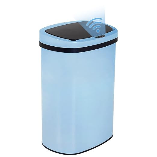 BestOffice Kitchen Trash Can with Lid, 13 Gallon Automatic Garbage Can for Bathroom Bedroom Home Office 50 Liter Touch Free High-Capacity Brushed Stainless Steel Waste Bin by BestOffice