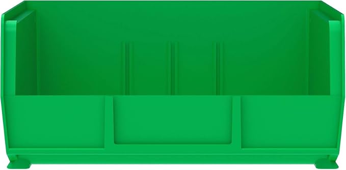 Akro-Mils 30235 AkroBins Plastic Storage Bins, Space-Saving Stackable Bins for Garage, Pantry, Craft Organization, 11" x 11" x 5", Green, 6-Pack - Image 9