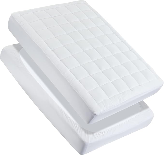 Sonive Full Size Mattress Protector, Mattress Topper up to 21 Inches Deep Pocket, Soft Mattress Pad Microfiber Fitted Mattress Breathable Mattress Cover Machine Washable White