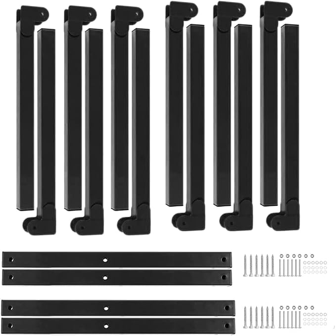 Ultrawall Wall Mount Wood Organizer and Lumber Storage Metal Rack for Shed, Workshop, Garage with 3-Level (Black-4 Pack) - Image 6