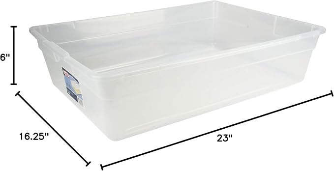 Sterilite 28 Qt Underbed Storage Box, Stackable Bin with Lid, Plastic Container to Organize, Bedroom, Clear Base and White Lid, 1-Pack - Image 5