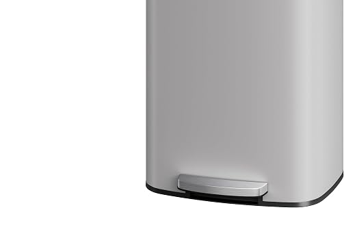Garvee 16 gal / 60 L Metal Trash Can with Lid, Large Garbage Can for Kitchen, Rustproof Step-on Kitchen Metal Trash Bin with Liner Rim, Rear Handle, Soft Close Plastic Lid, White - Image 9