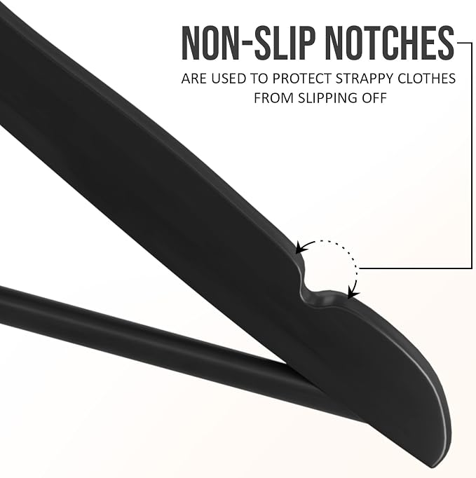 Utopia Home Premium Wooden Hangers 20 Pack - Durable & Slim Coat Hanger - Suit Hanger with 360-Degree Rotatable Hook - Wood Hangers with Shoulder Grooves (Black Color) - Image 2