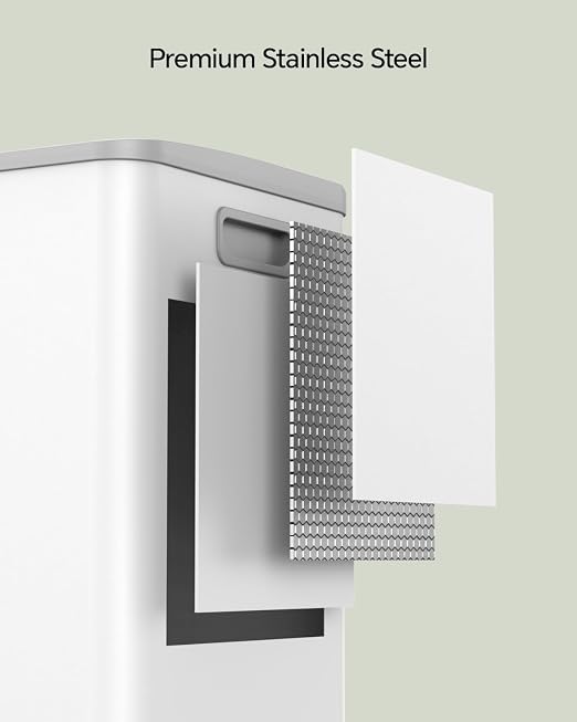 Lovewind Dual Trash and Recycling Bins for Kitchen, 13+6 Gallon Stainless Steel Garbage and Recycle Bin Combo for Large Families, Dual Trash Can with Soft Close Lid & Magnetic Stickers, White - Image 4
