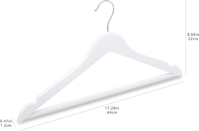 Amazon Basics Durable Wooden Clothes Hangers,White,(Pack of 80) - Image 8