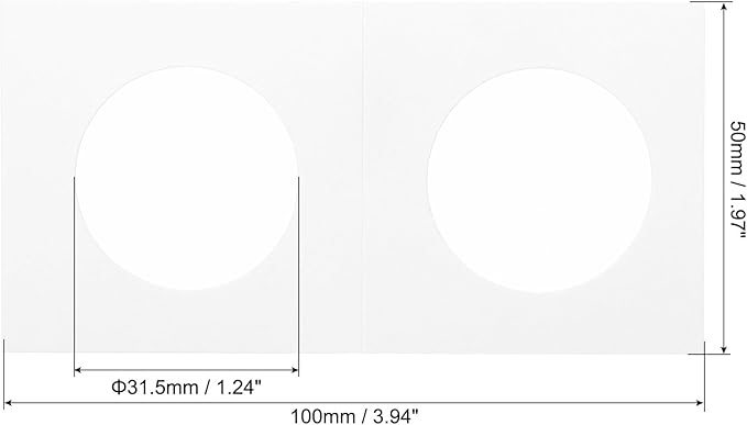 PATIKIL 2 x 2 Coin Flips, 100 Pack 31.5mm Cardboard Coin Holder Paper Coin Holders for Coin Collection Supplies Collector, White