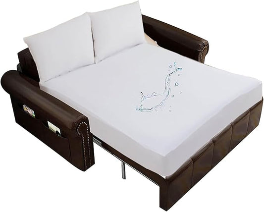 Waterproof Sleeper Sofa Full Mattress Protector 54x72 for Pull Out Sofa Bed Fitted Sheet Style Matress Cover Up to 8 inch Deep Pocket