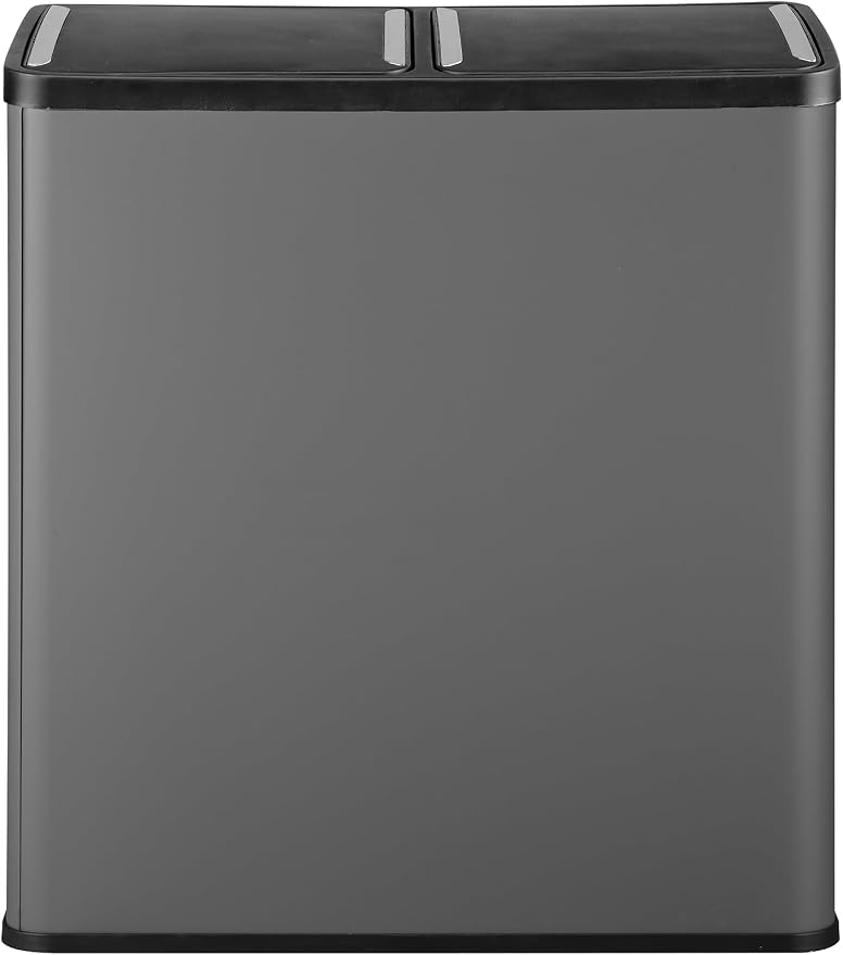 Step N' Sort The 18.5 Gallon Extra Large Capacity, Soft-Step, Dual Trash and Recycling Bin with Removable Inner Bins, Grey - Image 5