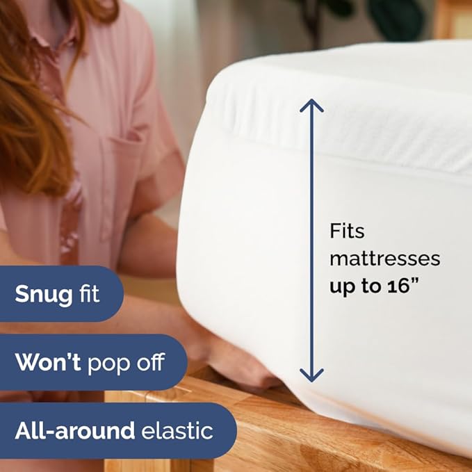 King Mattress Protector Waterproof - Mattress Cover King Size Bed - Bed Protector Waterproof - Absorbent Fitted Sheet up to 16" Deep Pockets - Soft, Breathable, Cooling, Noiseless - Machine Washable
