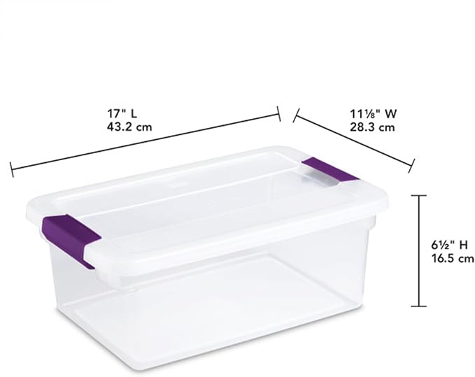 Sterilite 12-Pack ClearView Latch Box, Stackable Organizer Bins with Lids, 15 Quart - Clear Plastic Organization Containers for Closet, Bedroom, Shelving Units and Home or Office Storage - Image 3