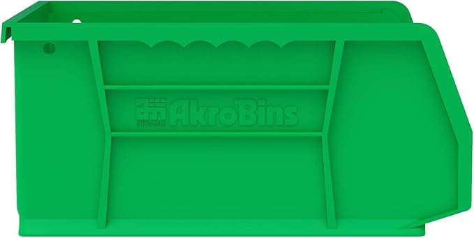 Akro-Mils 30235 AkroBins Plastic Storage Bins, Space-Saving Stackable Bins for Garage, Pantry, Craft Organization, 11" x 11" x 5", Green, 6-Pack - Image 7