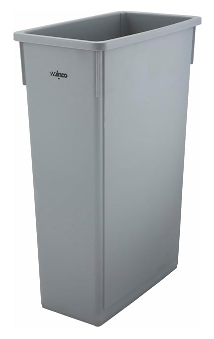Winco PTC-23SG Slender Trash Can, 23-Gallon, Gray,Medium by Winco