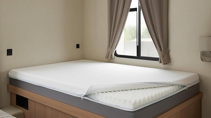 Gilbin Foam Mattress Topper, Egg Crate Hi-Density Foam Pad, Mattress Pad, and Bed Topper for Support (with Waterproof ZipperdCover, Cot Size 29x74)