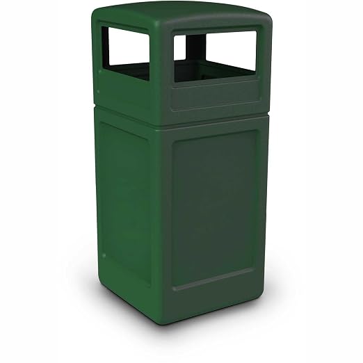 Commercial Zone-73295399 PolyTec 42 Gallon Square Waste Container with Dome Lid Color: Green by CommercialZone