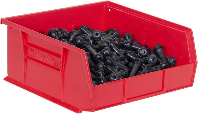 Akro-Mils 30235 AkroBins Plastic Storage Bins, Space-Saving Stackable Bins for Garage, Pantry, Craft Organization, 11" x 11" x 5", Red, 6-Pack - Image 11
