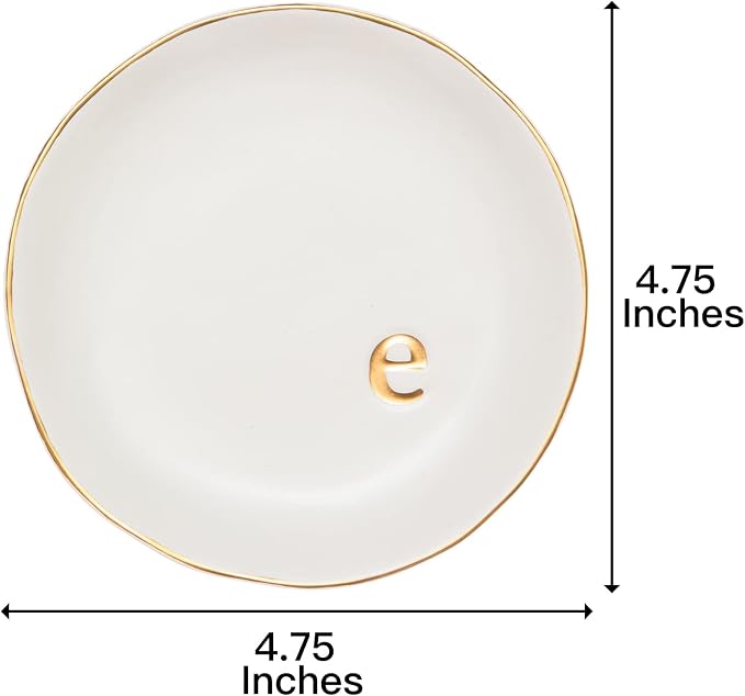 COLLECTIVE HOME - Ceramic Jewelry Tray, Decorative Trinket Dish for Rings Earrings Necklaces Bracelet Watch Keys, Birthday Mother's Day Christmas Gift for Women, 4.75", White Surface (E) - Image 2