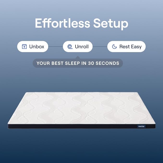 Nectar Soft Mattress Topper - Twin - 2" Gel Memory Foam Mattress Topper - Breathable & Comfortable - Back Pain Relief
