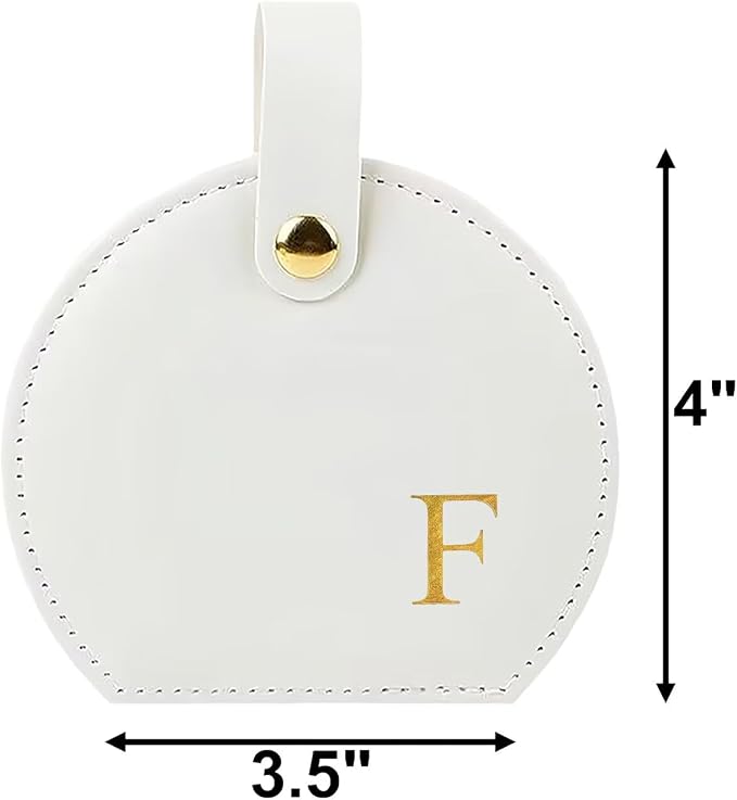 Travel Jewelry Case,Personalized Jewelry Box,Elegant Half-Moon Design with Personalized Golden Initial Case,Personalized Gifts for Women,Jewelry organizer;Personalized Gifts for Women or Friends(F) - Image 2