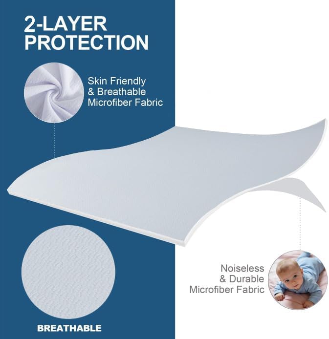 SHOUREN Mattress Topper Cover Only Twin, 2-3 Inch Zippered Mattress Topper Protector with Adjustable Straps, Ultra Soft Breathable Washable Encasement, Secure Fit, White