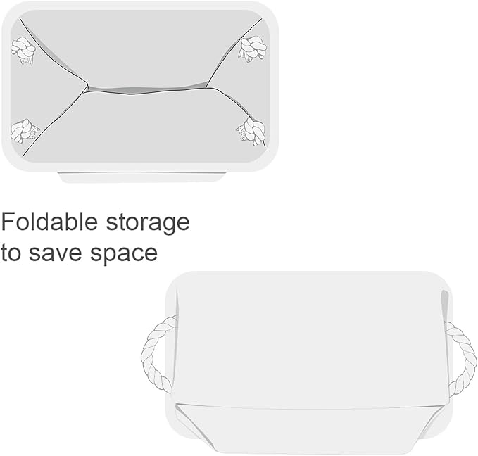 TheWarmHome Storage Basket for Gifts Empty - 11.8x7.8x5.2 inch 1 Pack Fabric Storage Cubes, Nursery Organizers and Storage for Closet Cloth Toy Book (White) - Image 7