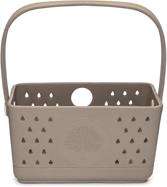 Parker Baby Bath Caddy | BPA Free & Food Grade Shower Caddy Organizer for Toys & Supplies | Quick-Dry, Sturdy & Perfect Size Shower Basket w/Handle in Neutral Colors by ParkerBabyCo