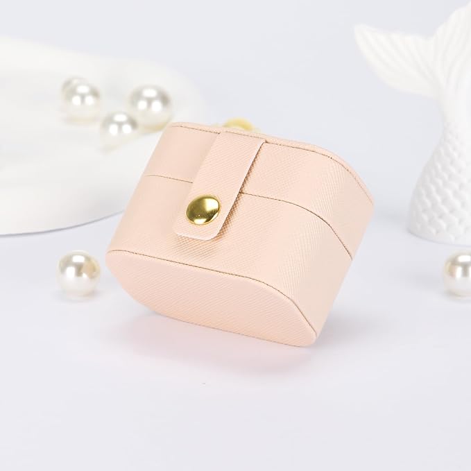 KUKUVR Small Travel Jewelry Box For Ring Stud Earring, Mini Jewelry Ring Holder for Multiple Rings, Portable Jewelry Storage Organizer Case (Pink) - Image 5