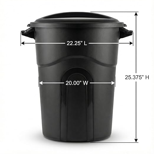 20 Gallon Heavy Duty Trash Can with Secure Click-Lock Lid – Durable All-Weather Plastic Garbage Bin for Outdoor Patio, Garage, Kitchen & Commercial Use – Black Utility Container - Image 2