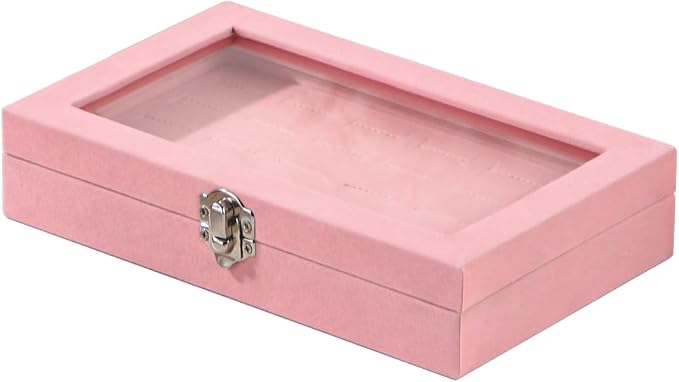 Travel Jewelry Box,Small Jewelry Case,Rings Earrings Cufflinks Organizer for Girls (Pink, Ring Box) - Image 4