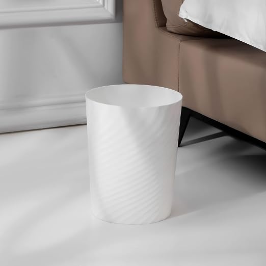 UUJOLY Bathroom Small Trash Can with Trash Bag Plastic Garbage Can Round Waste Basket for Bathrooms, Laundry Room, Kitchens, Offices, Kids Rooms, Dorms, 1.8 Gallons, 3 Pack (White Grey Black) - Image 2