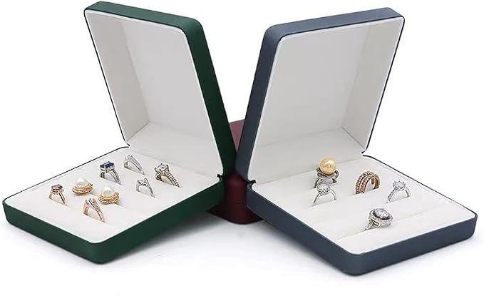 Small Ring Organizer Box, Portable Rings Jewelry Holder Case, Modern Ring Storage Tray Fit for Women,Girl for Travel (blue) - Image 4