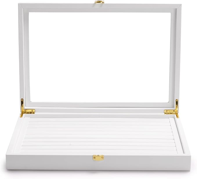 Oirlv White Jewelry Organizer Box with Acrylic Lid Ring Display Storage Case Jewelry Box for Women by Oirlv