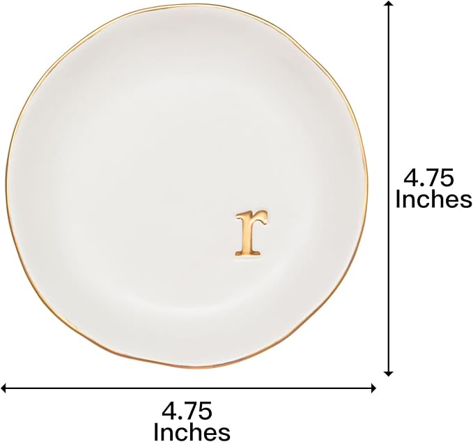 COLLECTIVE HOME - Ceramic Jewelry Tray, Decorative Trinket Dish for Rings Earrings Necklaces Bracelet Watch Keys, Birthday Mother's Day Christmas Gift for Women, 4.75", White Surface (R) - Image 2