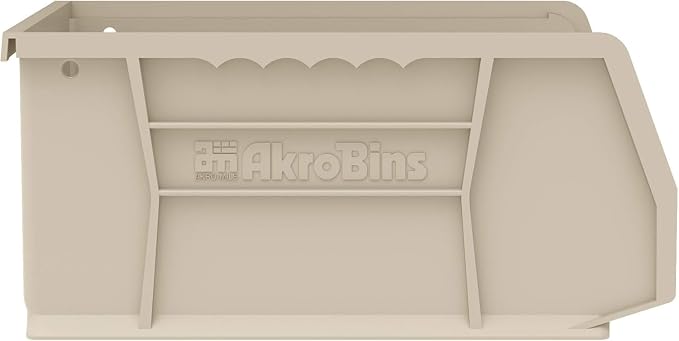 Akro-Mils 30235 AkroBins Plastic Storage Bins, Space-Saving Stackable Bins for Garage, Pantry, Craft Organization, 11" x 11" x 5", Stone, 6-Pack - Image 7
