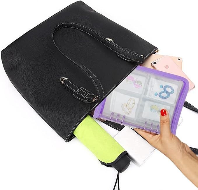 Earring Organizer Case Travel Jewelry Organizer Transparent Jewelry Storage Book for Necklace Bracelet Ring Holder with Small Clear Zippered Pouch - Image 7