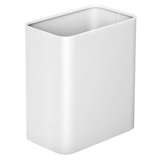 Cesun Small Bathroom Trash Can 2.1 Gallon Wastebasket, Modern Metal Garbage Can Office Waste Basket, White Stainless Steel Trash Bin for Bedroom, Home Office, Toilet, rv, Near Desk, Under Sink. by Cesun