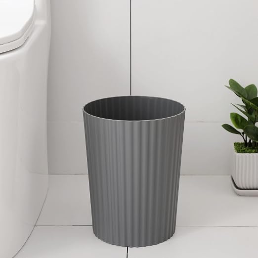 JiatuA Small Trash Can Plastic Wastebasket Round Garbage Container Bin for Bathroom, Kitchen, Bedroom, Home Office, College Dorm, Dark Grey 2 Pack - Image 3