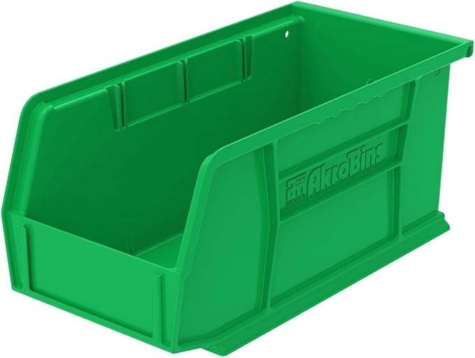 Akro-Mils 30230 AkroBins Plastic Storage Bins, Space-Saving Stackable Bins for Garage, Pantry, Craft Organization, 11" x 5" x 5", Green, 12-Pack - Image 14