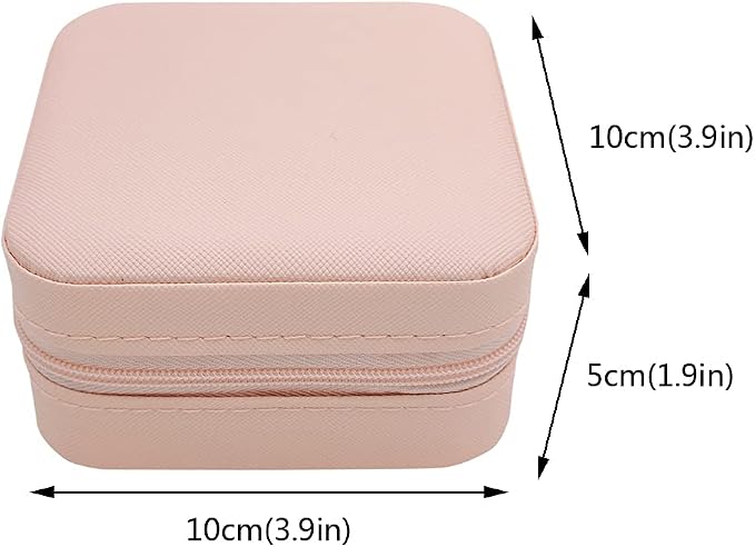 TRODANCE Mini Jewelry Case, Small Travel Jewelry Organizer, Portable Jewelry Box Mini Storage Organizer Display Box For Rings Earrings Necklaces (Pink-4) - Image 4