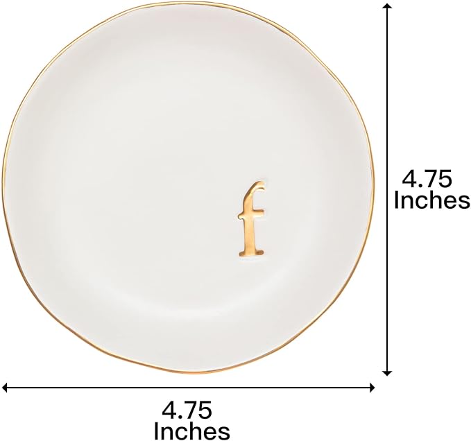 COLLECTIVE HOME - Ceramic Jewelry Tray, Decorative Trinket Dish for Rings Earrings Necklaces Bracelet Watch Keys, Birthday Mother's Day Christmas Gift for Women, 4.75", White Surface (F) - Image 2