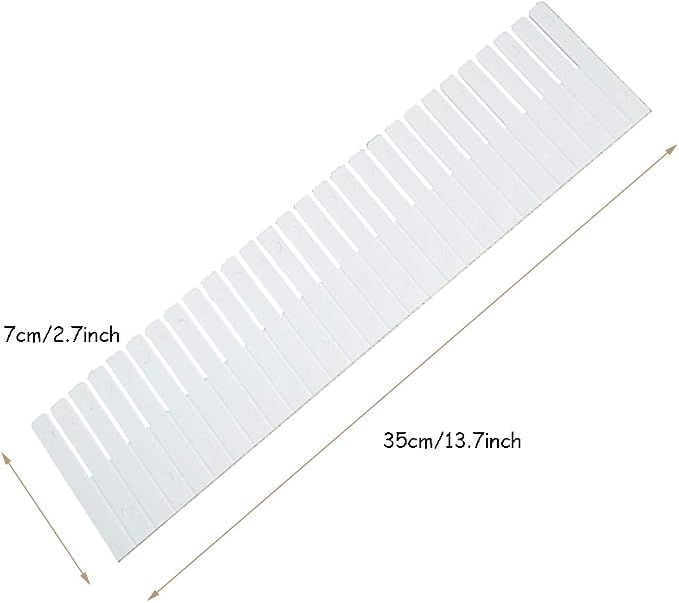 OJYUDD 12PCS DIY Plastic Grid Drawer Dividers,White Adjustable Sock Underwear Dresser Drawer Organizers Divider for Stationary Storage - Image 2