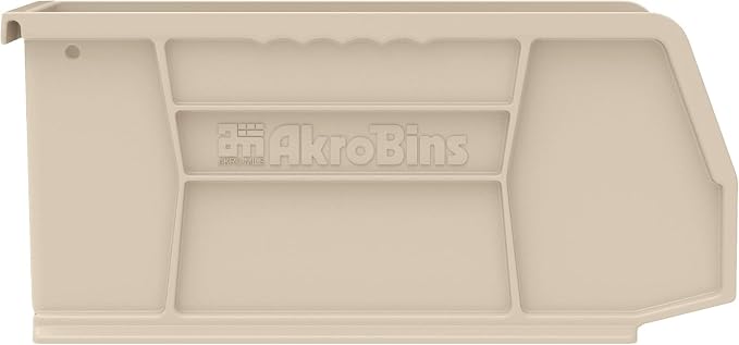 Akro-Mils 30230 AkroBins Plastic Storage Bins, Space-Saving Stackable Bins for Garage, Pantry, Craft Organization, 11" x 5" x 5", Stone, 12-Pack - Image 8