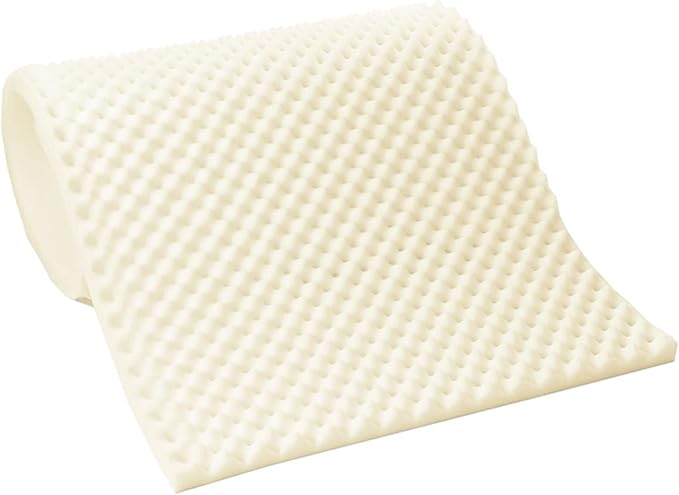 Greaton Breathable 1-inch Convoluted Egg Shell Foam Mattress Topper | Toppers for Mattresses Adds Ultimate Comfort, Reduces Back Pain, Perfect Body Support, Maintain Proper Posture, Queen, White