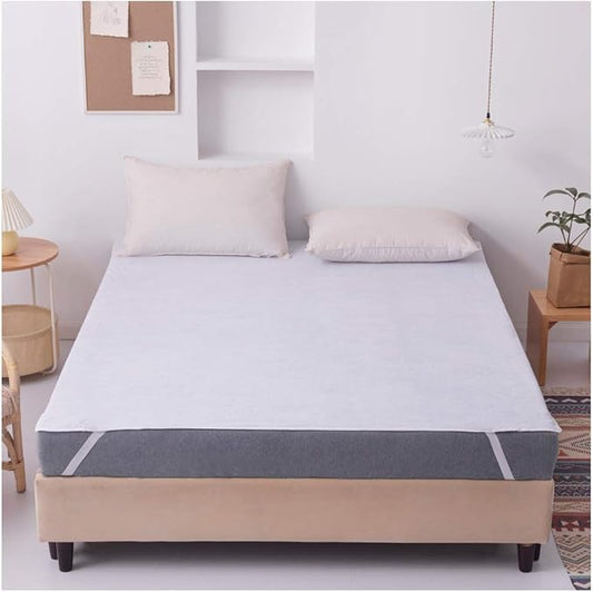 Mattress Topper Protector Pad,Waterproof Breathable Anchor Bands Cotton Mattress Protector Vinyl Free Hotel Quality (Queen)