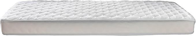 Waterproof Quilted RV Bunk Mattress Protector Pad for 30 x 75 Narrow Twin Camper Bed Padded Cot Size Matress Cover with Elastic Skirt White